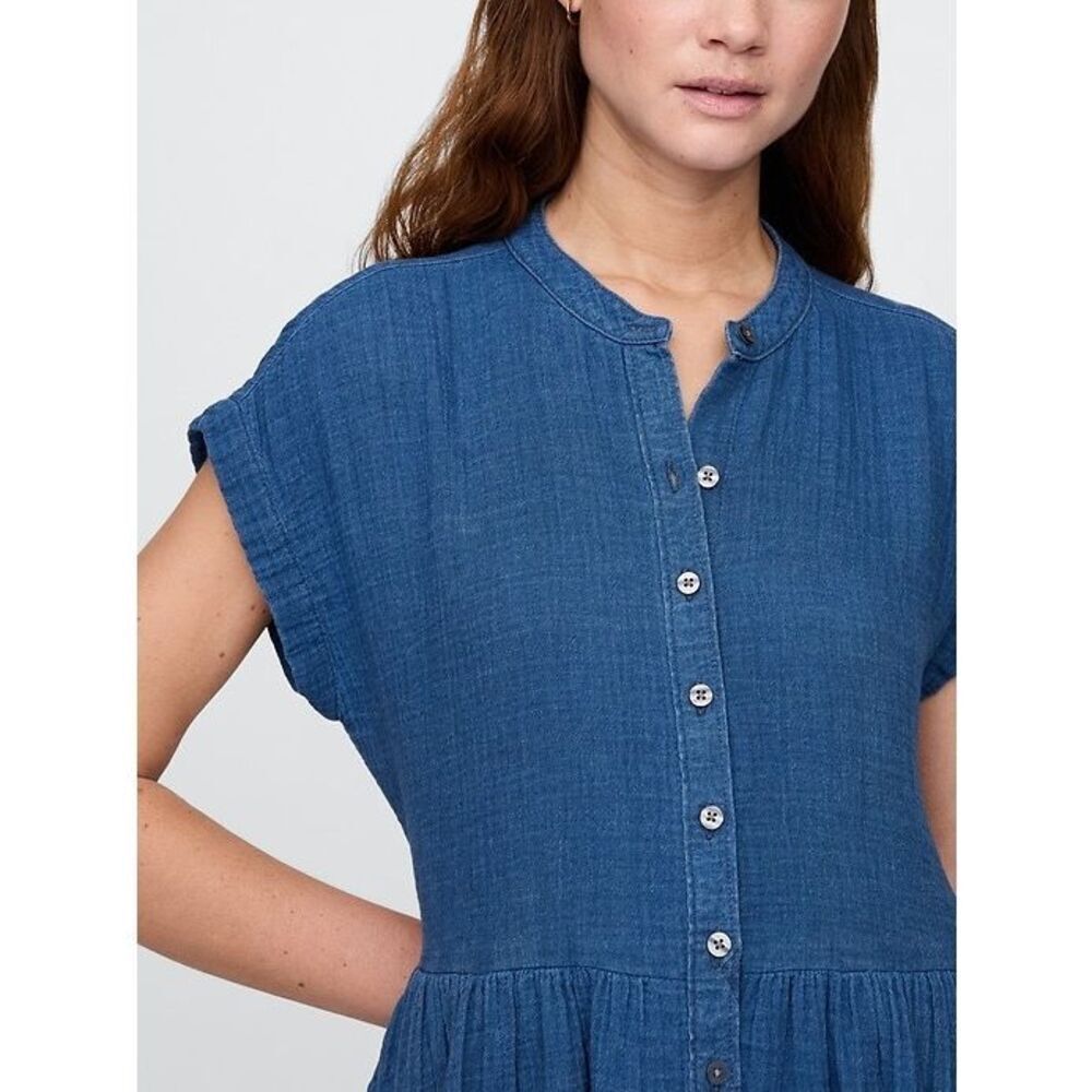 Gap Cotton Gauze Denim Mini Shirtdress Women’s dress Size small - Picture 7 of 12